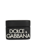 Dolce & Gabbana Case Black PVC Embossed Logo Flip Holder Women Airpods