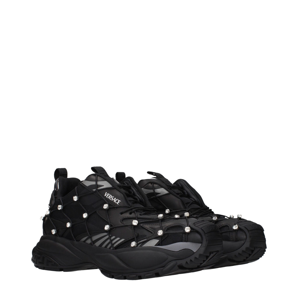 Versace Black Fabric Sneakers