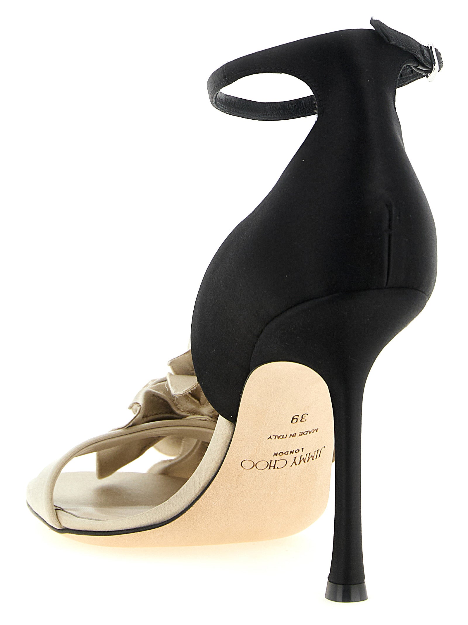 Multicolor Tencel Stiletto Heel Sandals