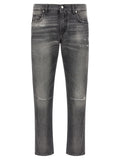 Gray Cotton Jeans Denim