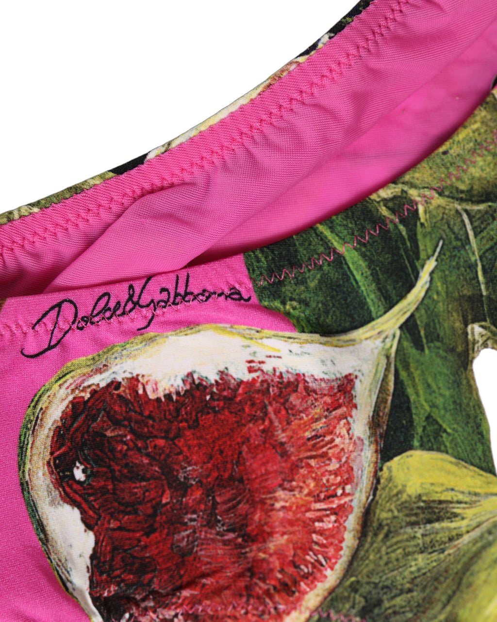 Fuchsia Pink Fig Print Beachwear Bikini Bottom