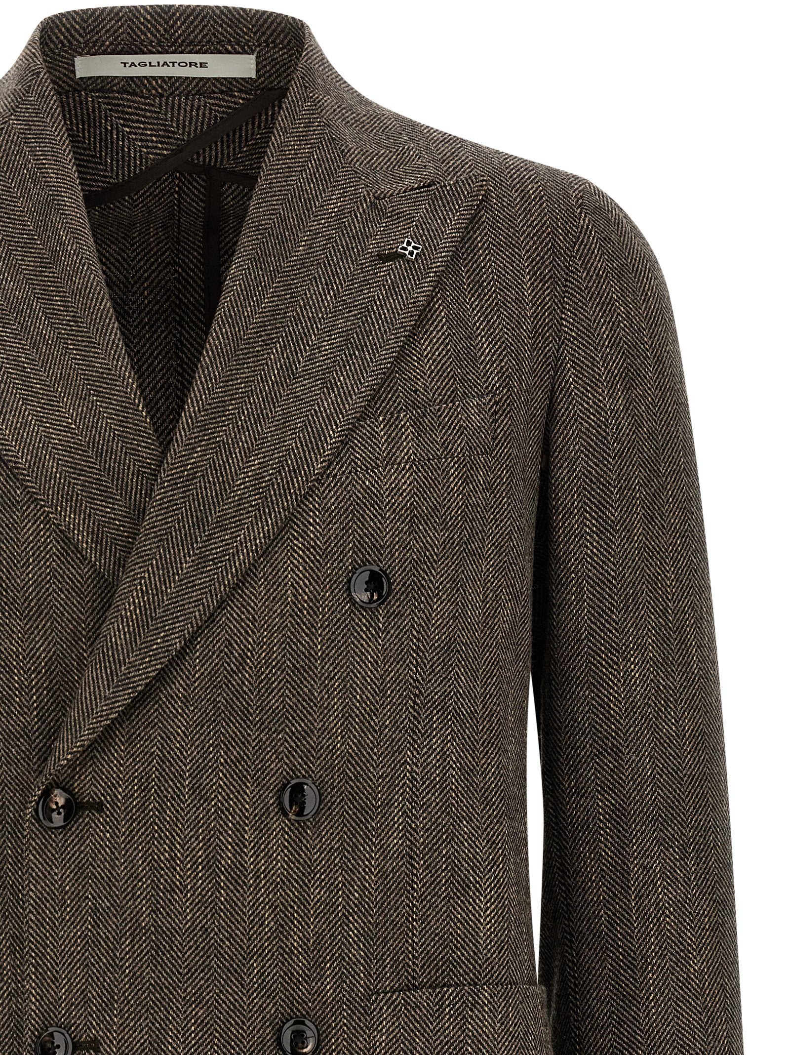 Tagliatore Brown Virgin Wool Blazer