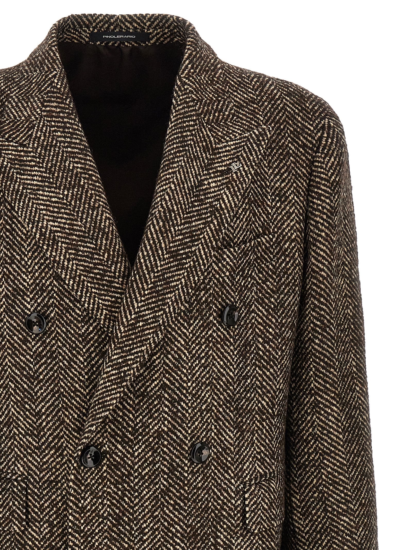 Tagliatore Brown Wool Coat