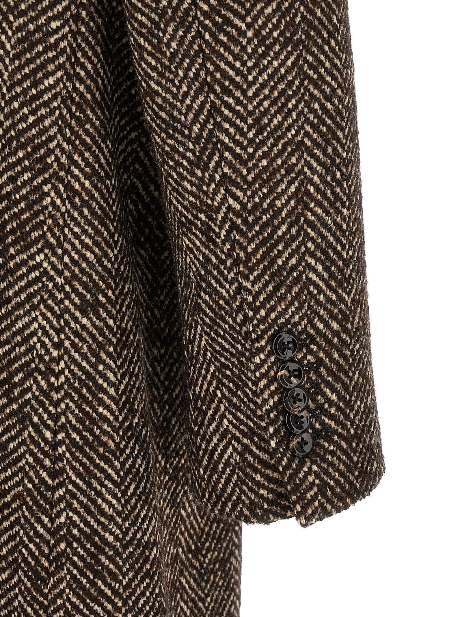 Tagliatore Brown Wool Coat
