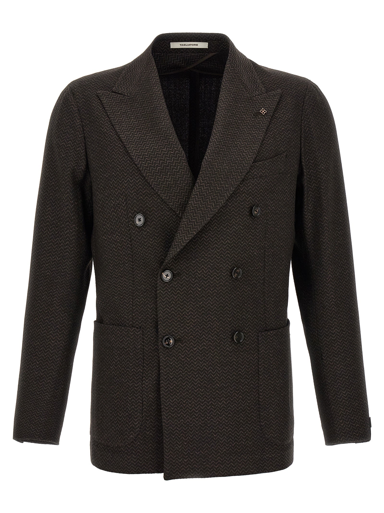 Tagliatore Brown Virgin Wool Blazer