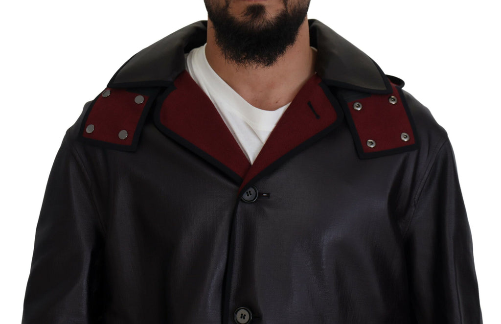 Black Trench Hooded Parka Cotton Jacket