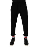 Dolce & Gabbana Black Wool Mid Waist Jogger Sweatpants Pants
