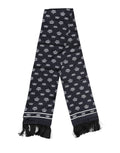 Black Silk Crown Fringes Men Foulard Scarf