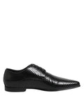 Dolce & Gabbana Black Exotic Leather Lace Up Derby Shoes