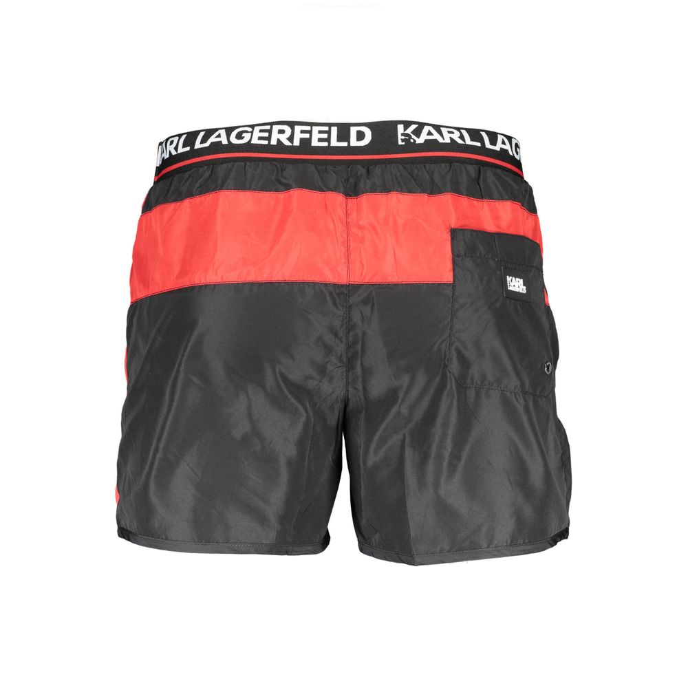 Nero Poliestere Mens Swim Boxer